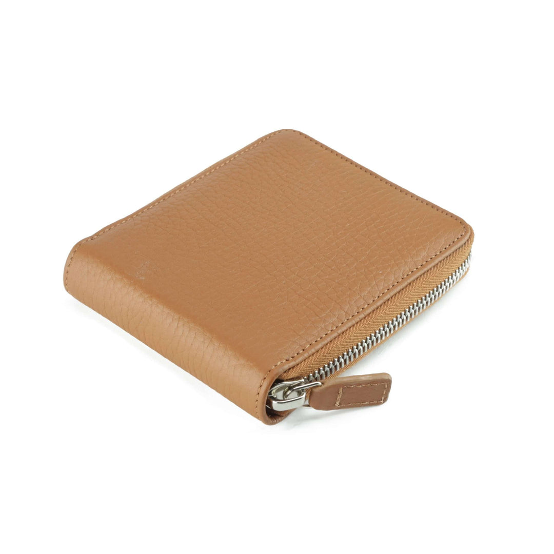Calfskin Zip Around Wallet with Crocodile Interior