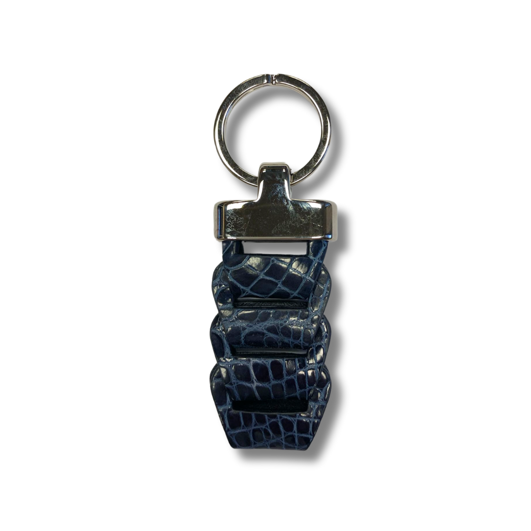 Braided Crocodile Leather Keychain