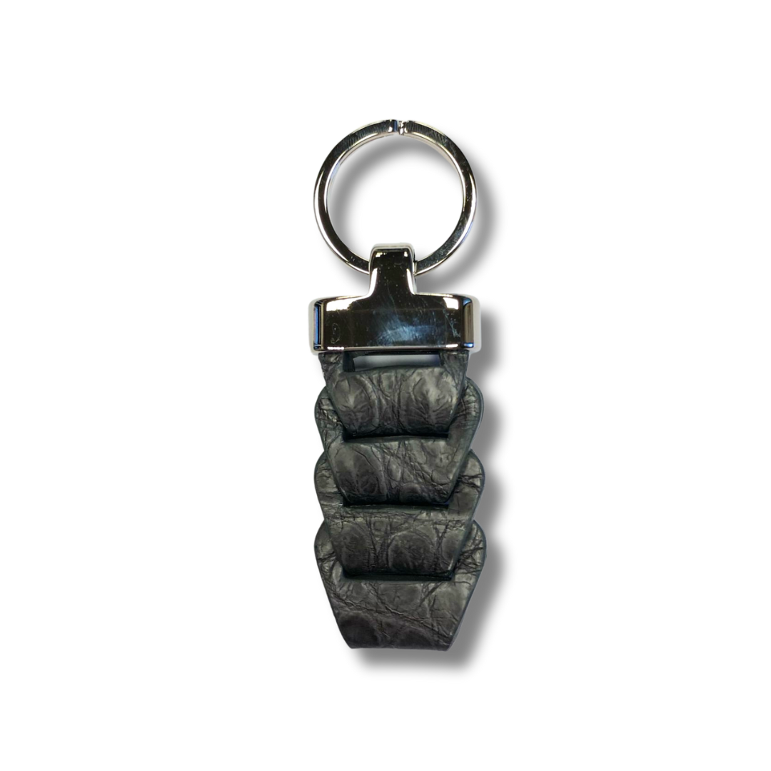 Braided Crocodile Leather Keychain