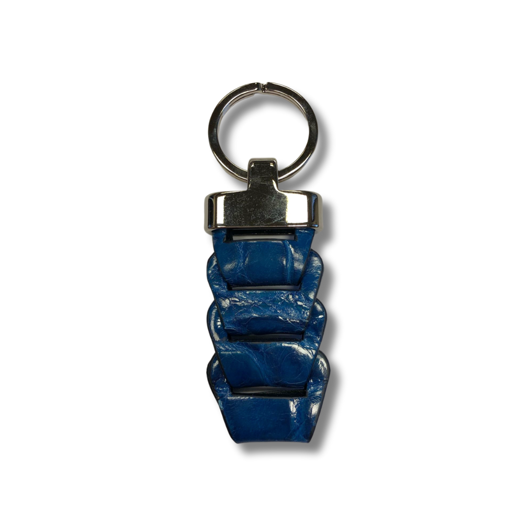 Braided Crocodile Leather Keychain