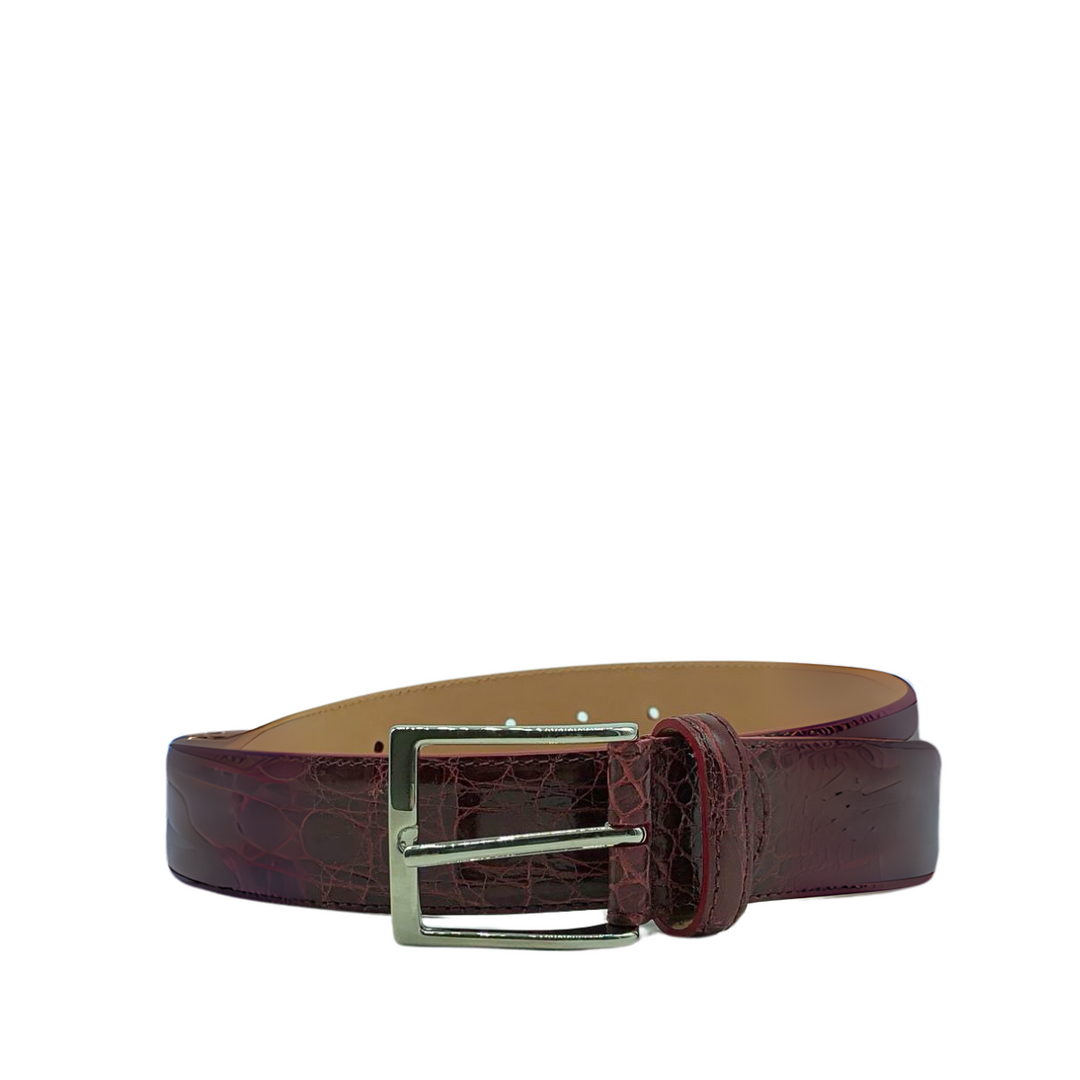 35mm Shiny Crocodile Leather Belt