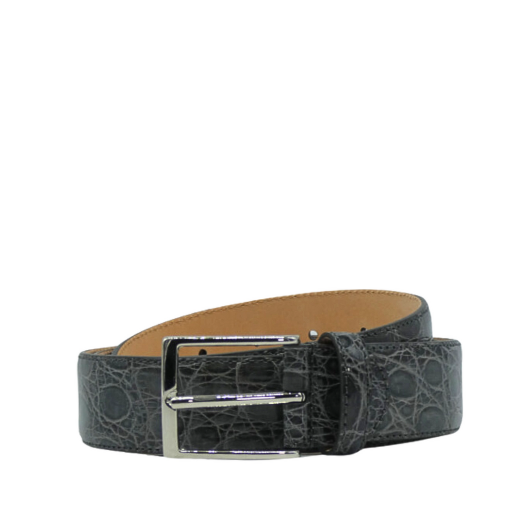 35mm Shiny Crocodile Leather Belt