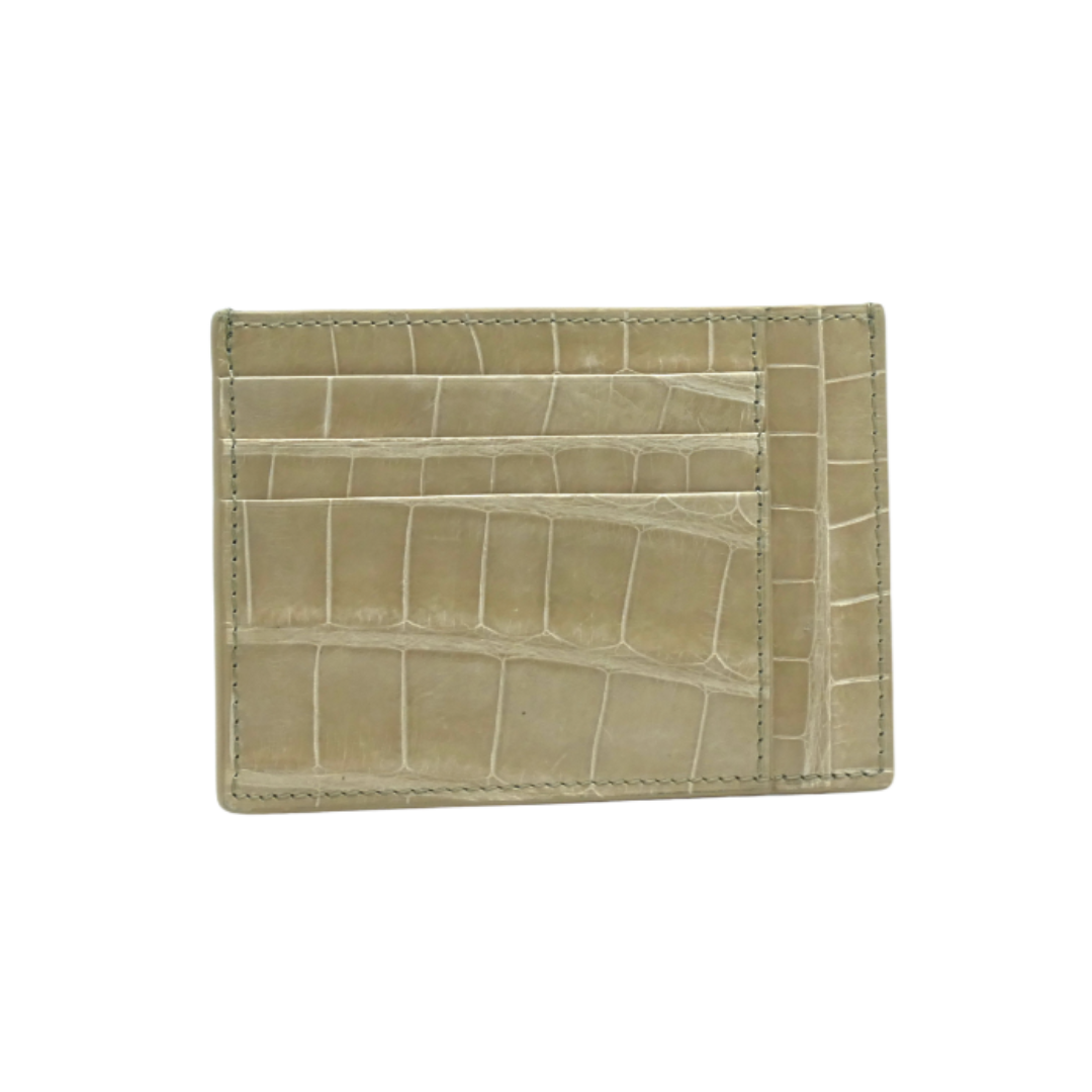 Crocodile Leather Credit Card Holder - Square