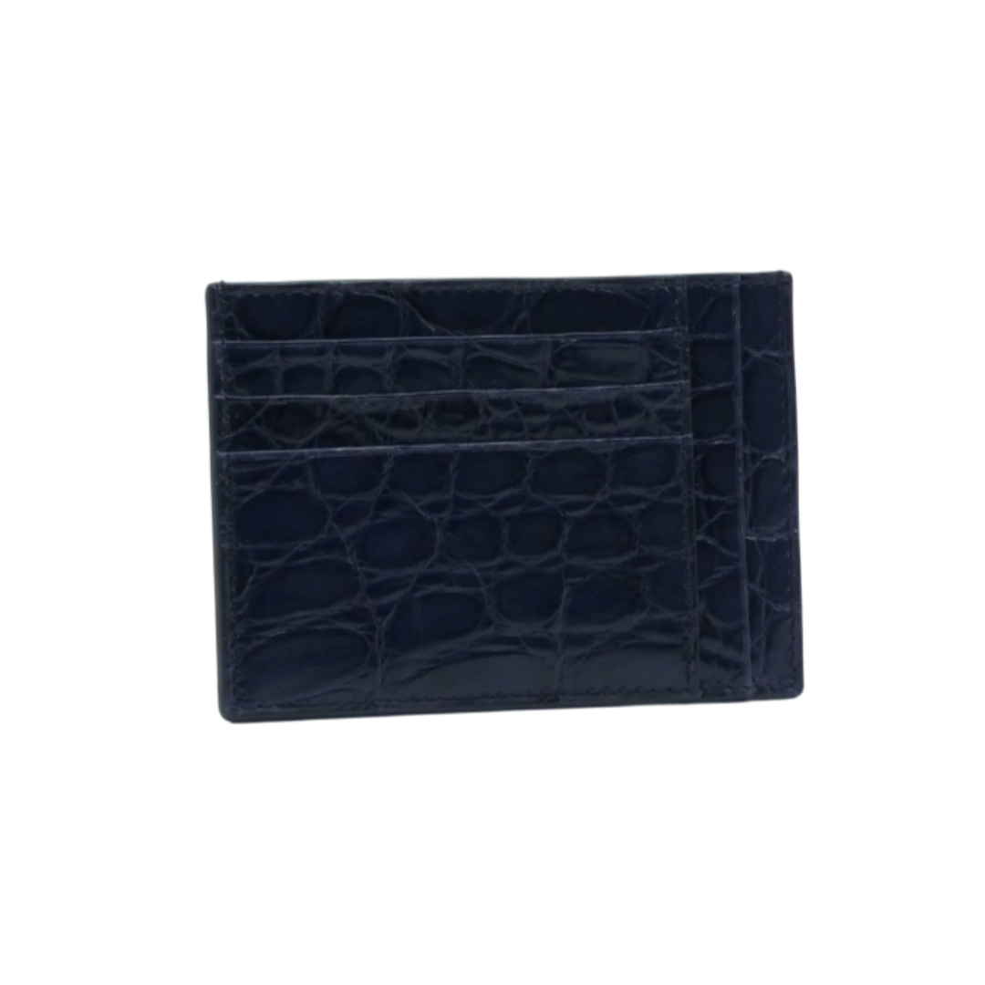 Crocodile Leather Credit Card Holder - Square