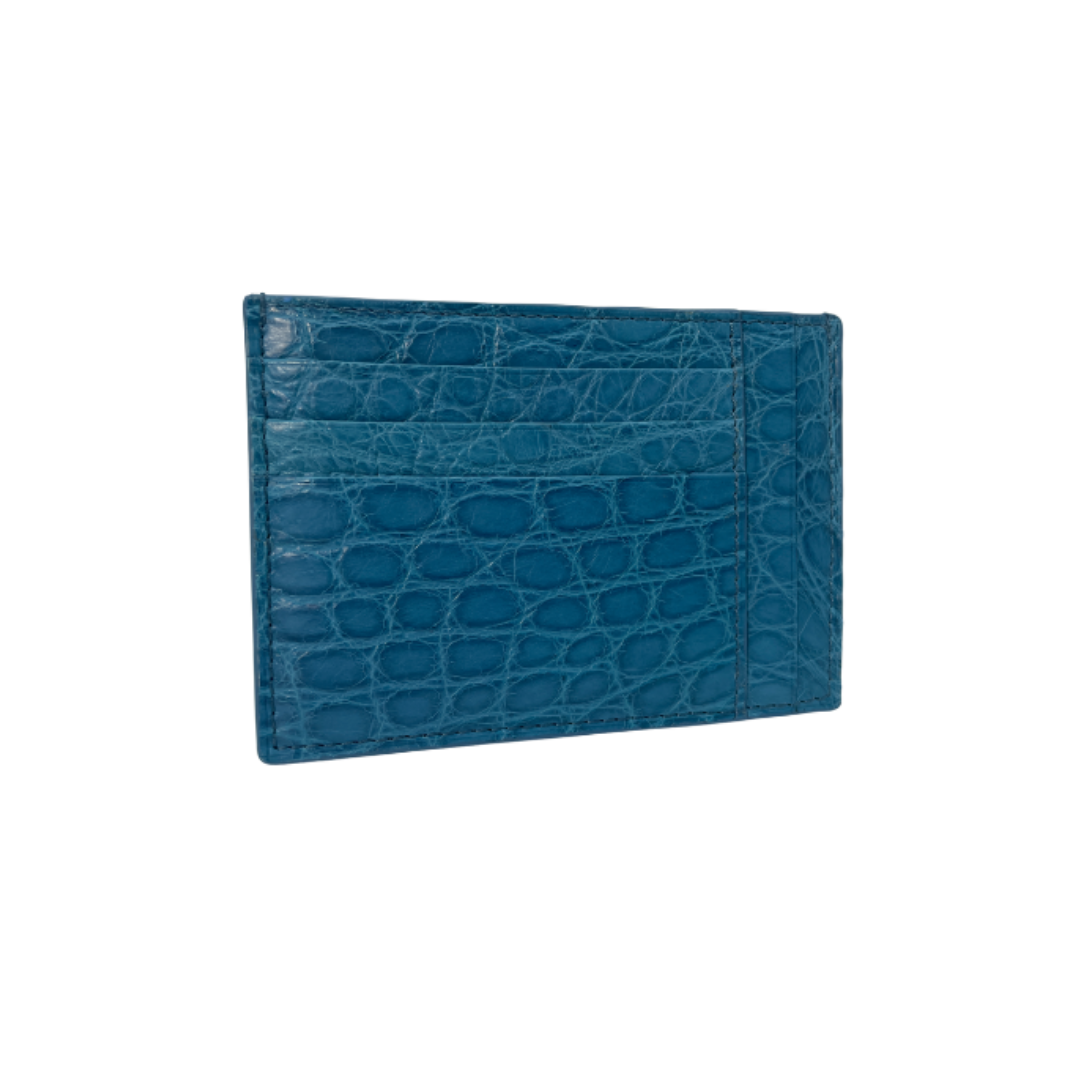 Crocodile Leather Credit Card Holder - Square