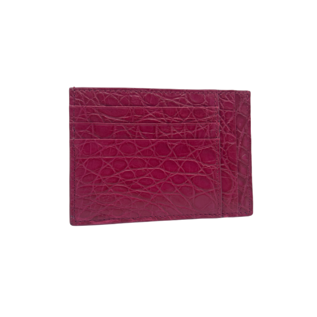 Crocodile Leather Credit Card Holder - Square