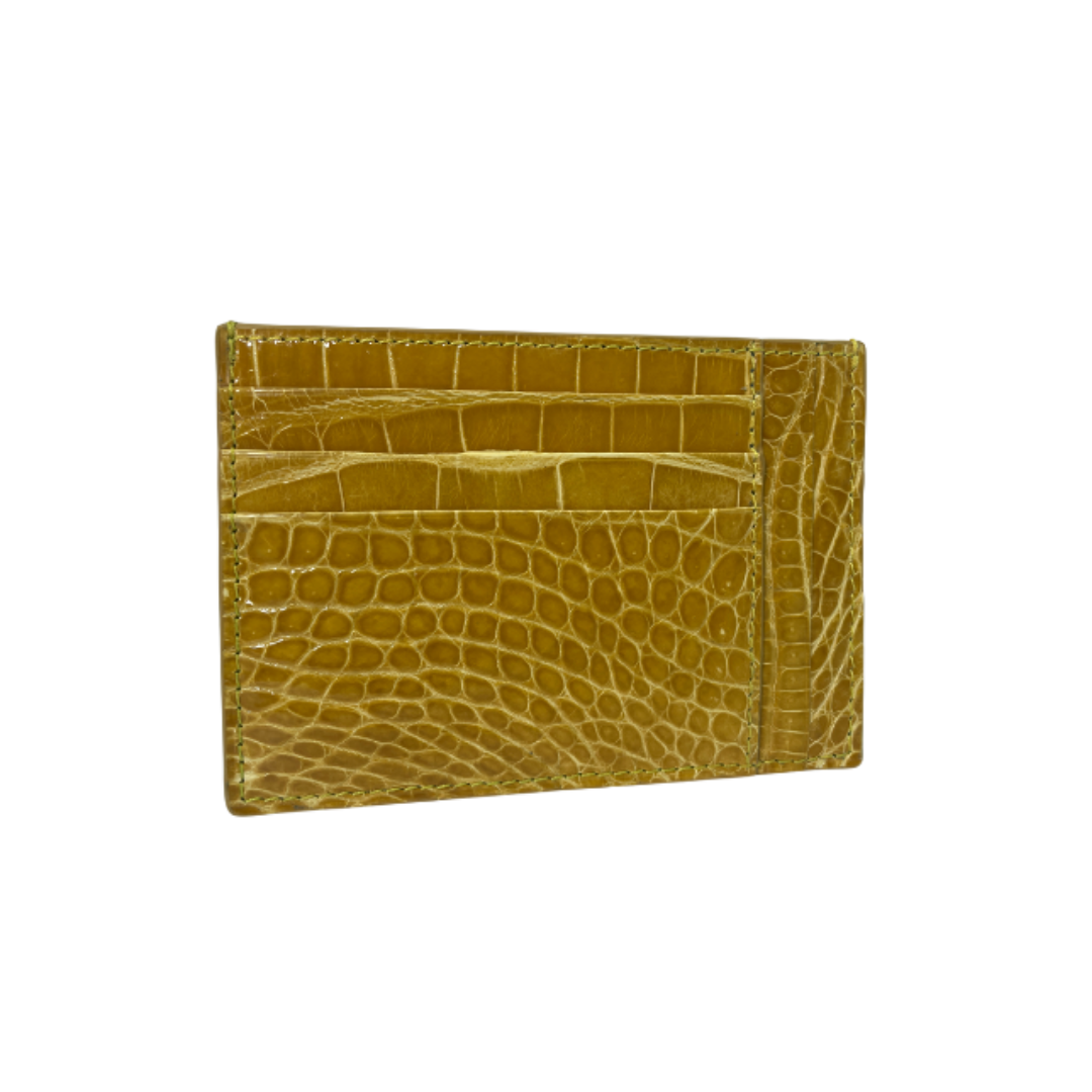 Crocodile Leather Credit Card Holder - Square