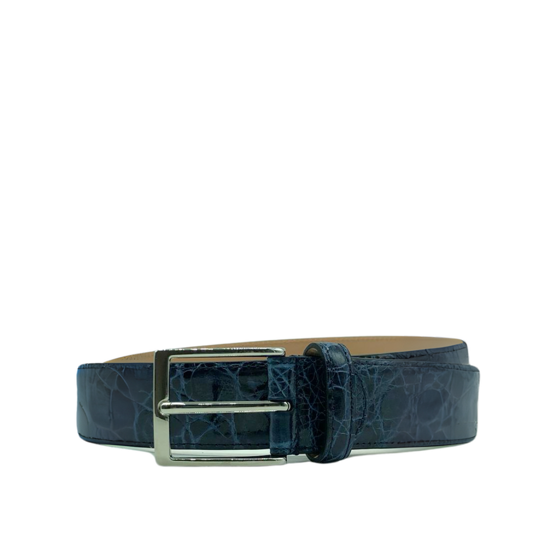 35mm Shiny Crocodile Leather Belt