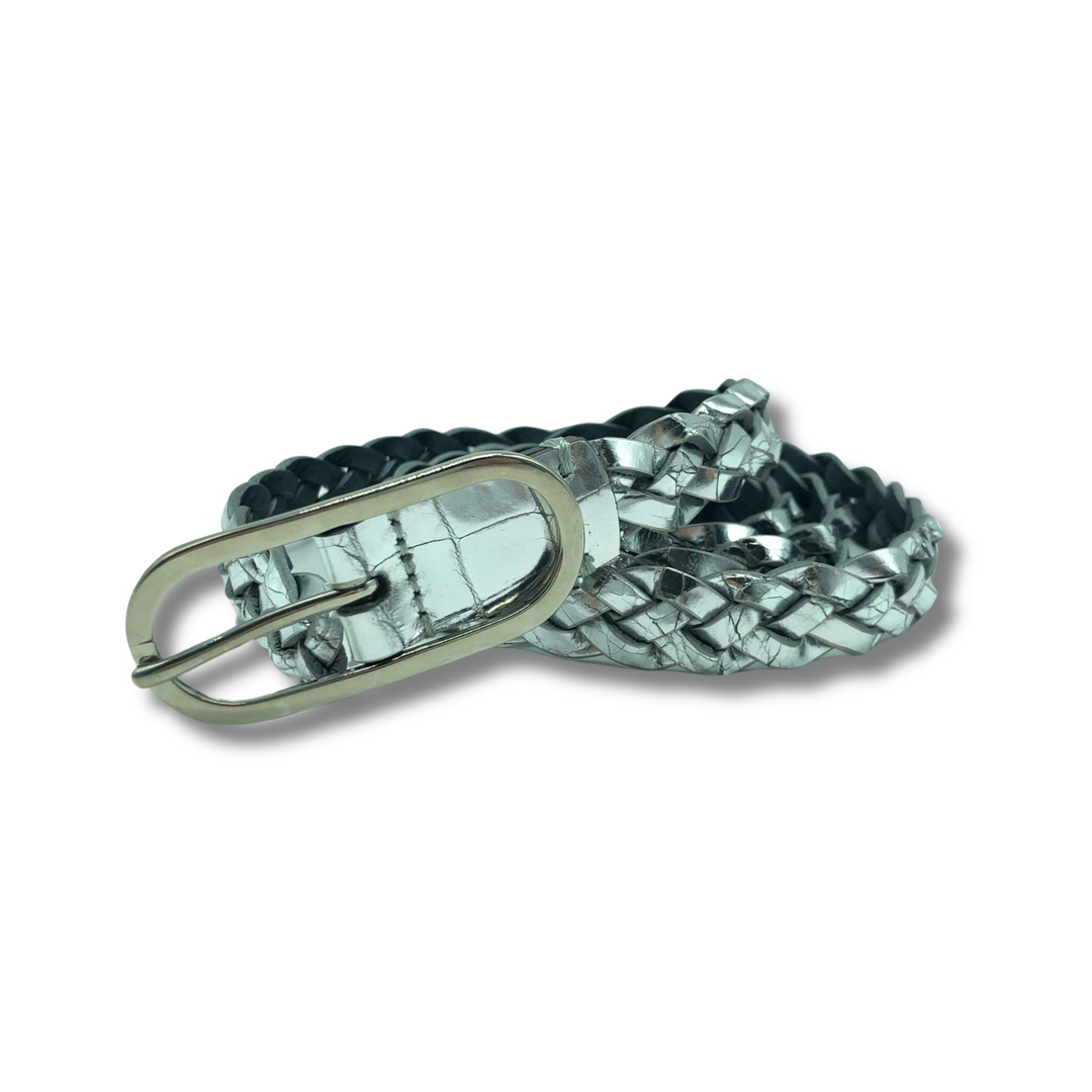 Sole&Luna Line - 20mm Crocodile Leather Braided Belt