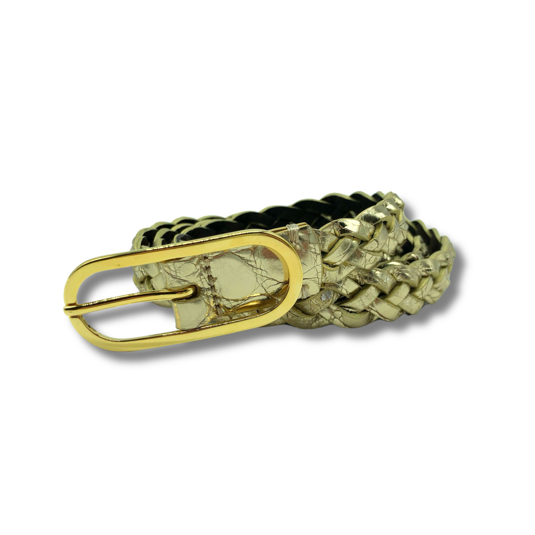 Sole&Luna Line - 20mm Crocodile Leather Braided Belt