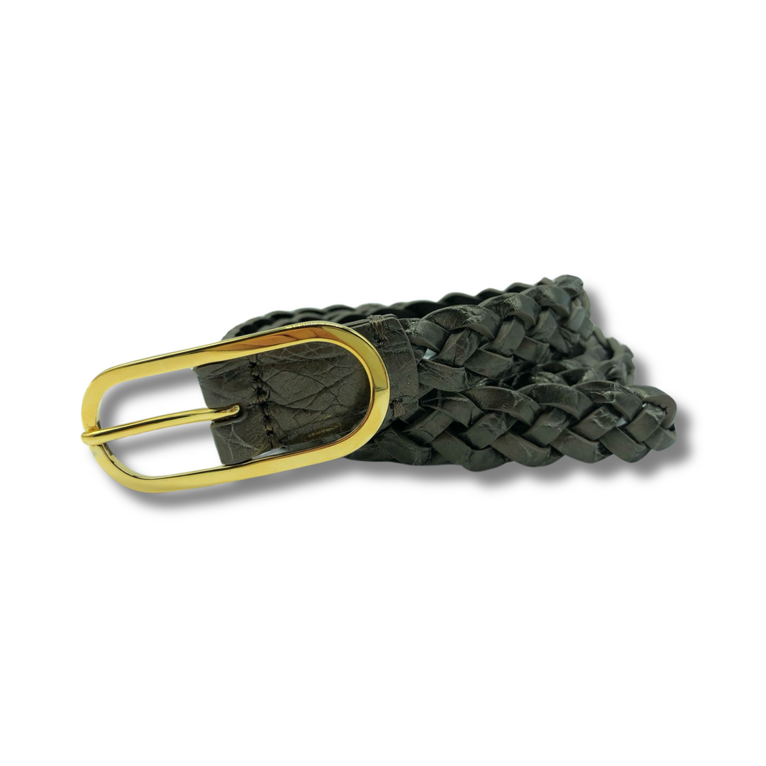 Sole&Luna Line - 20mm Crocodile Leather Braided Belt